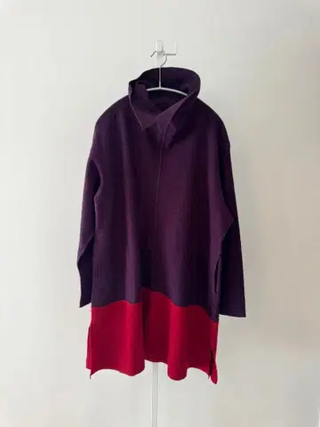 야코 리카르도 압축 울 하이넥 울 롱 원피스