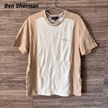 Pen Sherman 와플 반팔 T셔츠 M 베이지/화이트 새상품급 M