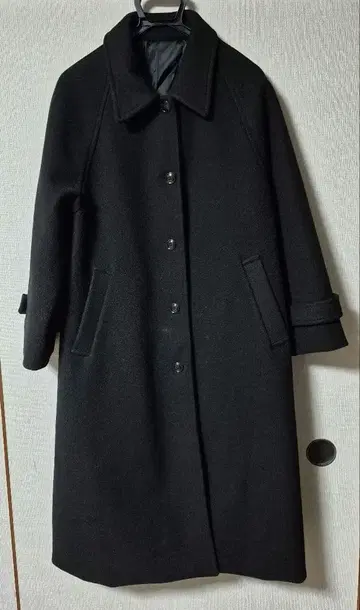 심플 블랙 롱 코트