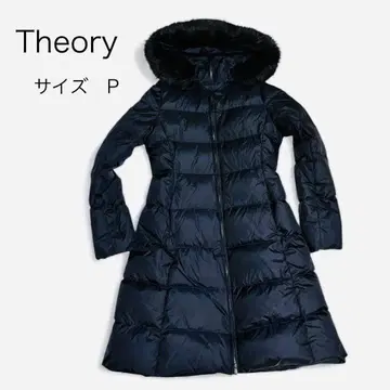 새상품급 Theory 후드 부착 다운 자켓 사이즈 P 네이비