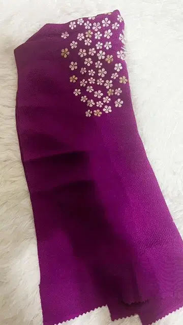 [ 새상품급 ] 벚꽃 자수 오비 장식 천 퍼플