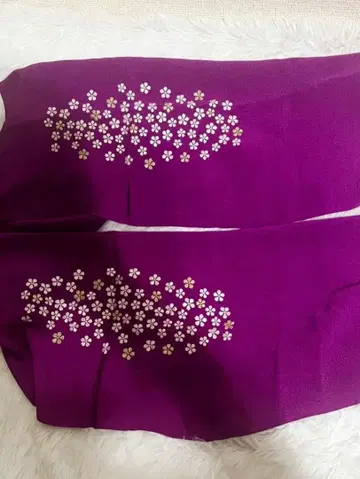 [ 새상품급 ] 벚꽃 자수 오비 장식 천 퍼플