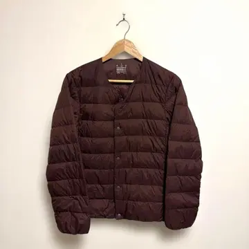 무인양품 라이트 다운 자켓 S 남성용 와인 레드
