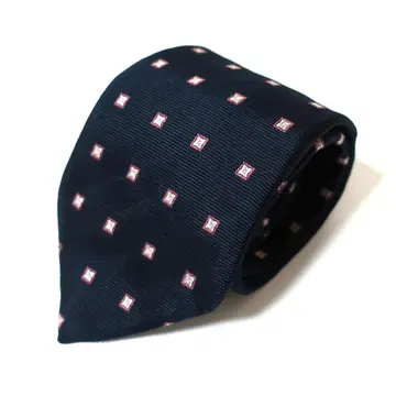 NEWYORKER 네이비 도트 무늬 넥타이 실크 100%