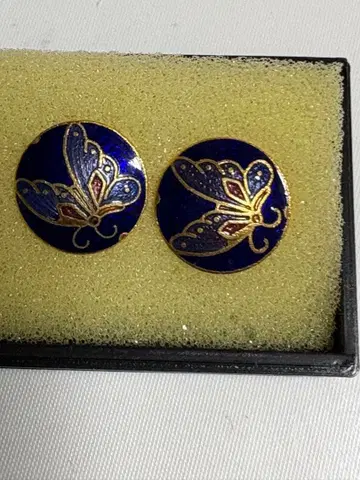 나비 디자인 칠보 세공 귀걸이