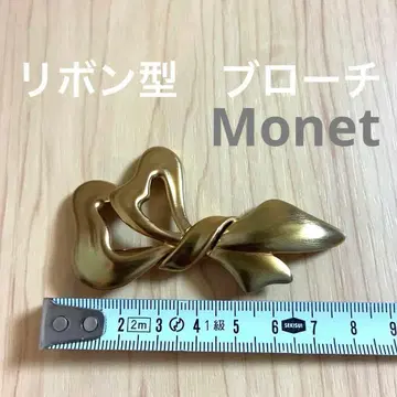 Monet 브로치 리본형 여성용 액세서리 골드 빈티지
