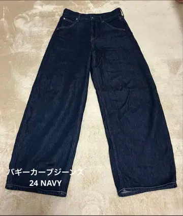 유니클로 배기 커브 진즈 24 NAVY