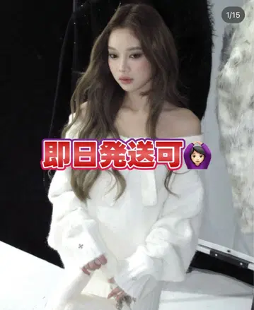 andwang 리본 오프숄더 니트 세트