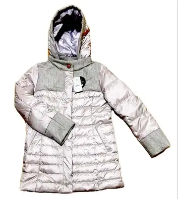 미사용 택 포함 크로커다일 배색 다운 코트 라이트 베이지