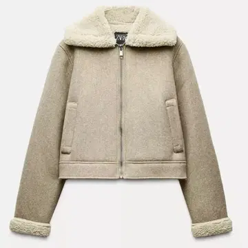 새상품급 ZARA 보아 자켓 베이지 S사이즈