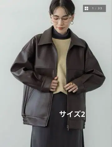 크루레 crewre 인조 가죽 지퍼 블루종 다크 브라운 2