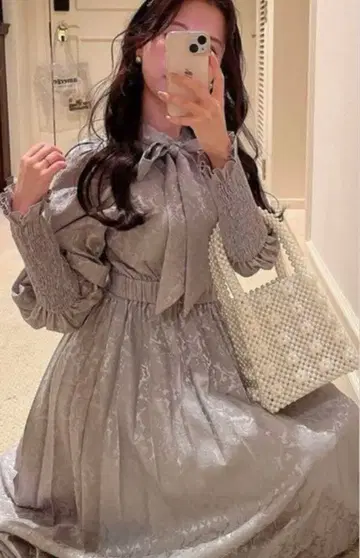 amerge 데콜테 슬릿 원피스 아이스 블루