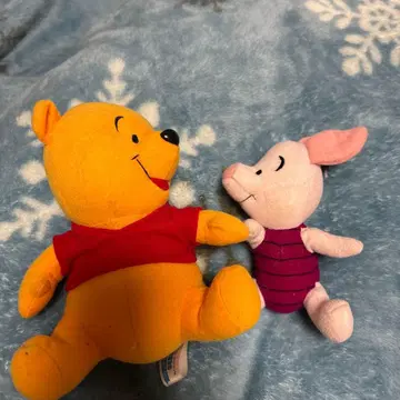 곰돌이 푸와 피글렛 봉제 인형 세트 레트로 디즈니