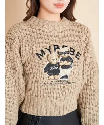 다리치 D 베어 로우게이지 니트 상의