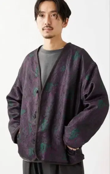 자카드 페이즐리 가디건