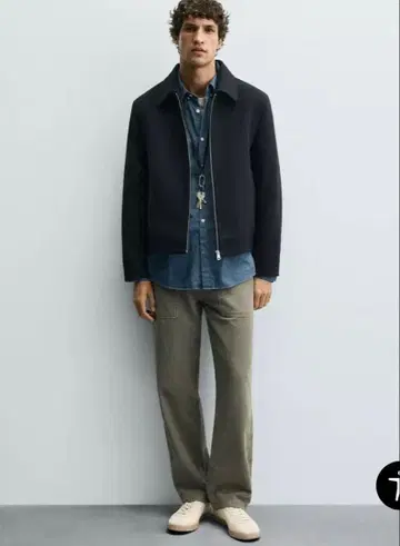 ZARA 블랙 집업 자켓 XL