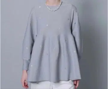 CADUNE 메탈릭 도트 튜닉 그레이