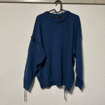 다크 블루 오버 사이즈 스웨터