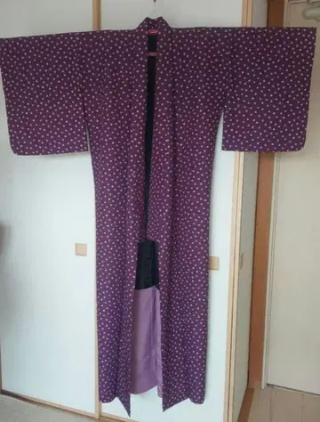 고금 아라카와 이중 기모노 워셔블 기모노 폴리에스테르