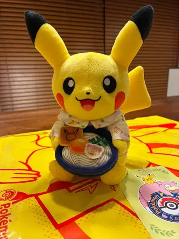봉제 인형 우동 피카츄 포켓몬 센터 카가와 샵 봉투 드립니다