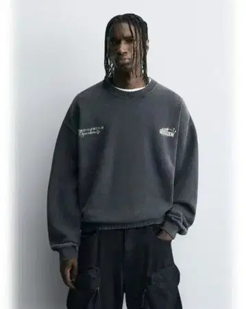 ZARA 자라 콤비네이션 프린트 패턴 스웨트 셔츠 25AW