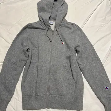 Champion 그레이 풀 집업 후드티 M