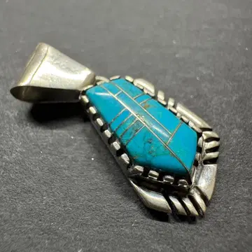 [ sterling 각인 ] 인레이 터콰이즈 펜던트 탑