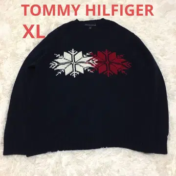 TOMMY HILFIGER 눈꽃 패턴 니트 XL 코튼 혼방 노르딕