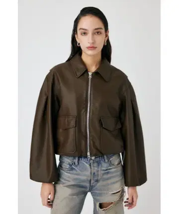 MOUSSY 가죽 자켓 F/LEATHER A-2 브라운