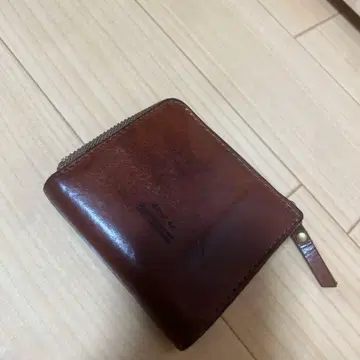 Ryu 천연 가죽 접이식 지갑 브라운