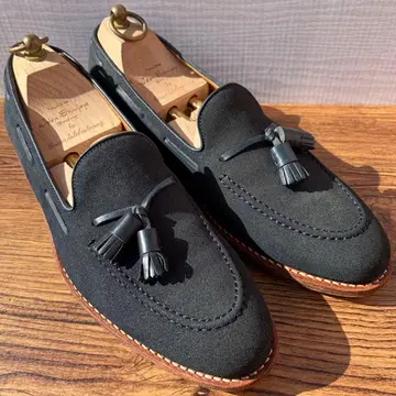 [ 새상품급 ] 자라 스리우야 태슬 로퍼 27cm 네이비 스웨이드