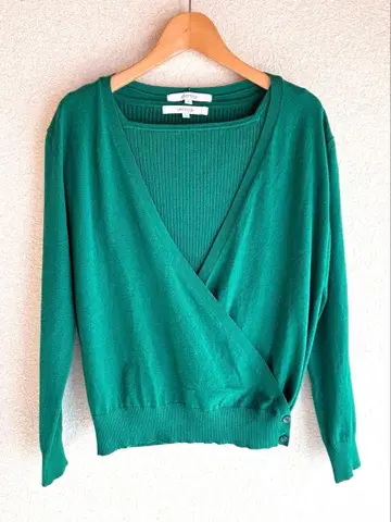 UNTITLED 그린 랩 스웨터 긴팔 앙상블 2 사이즈