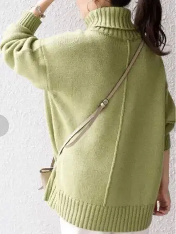 SHIPS 쉽스 사이드 슬릿 터틀 풀오버 그린 M