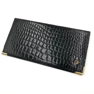 [ 미사용 새상품 ] 던힐 장지갑 엠보 가죽 블랙 블랙