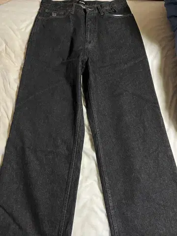 XLARGE 블랙 데님 와이드 레그 34인치