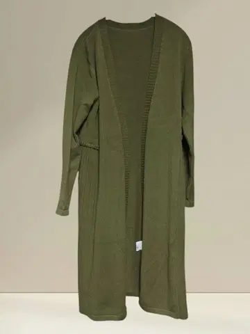 코이비토 미사키 올리브색 니트 롱 가디건 플리츠