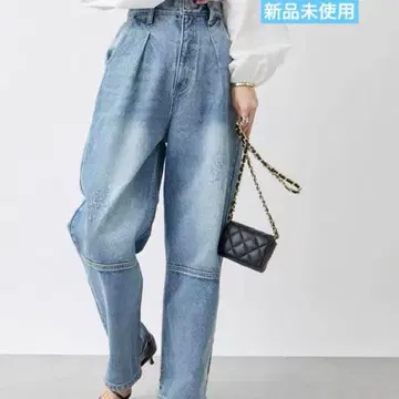 YENN(엔) 하이라이즈 턱 와이드 데님 팬츠