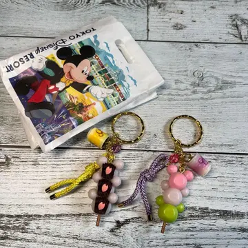 새상품급 미키 디즈니 당고 모티브 키링 2세트