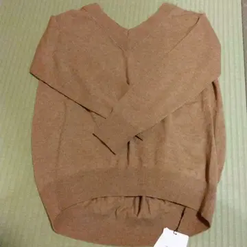 플라스테 브라운 V넥 니트 스웨터 M