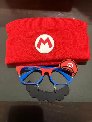 USJ 마리오 니트 모자, 안경 세트
