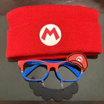 USJ 마리오 니트 모자, 안경 세트