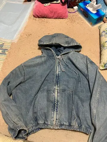 ZARA 데님 지퍼 후드티 M 사이즈
