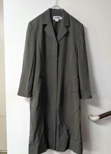 롱 코트 실크 트렌치 여성용 그린 M seta