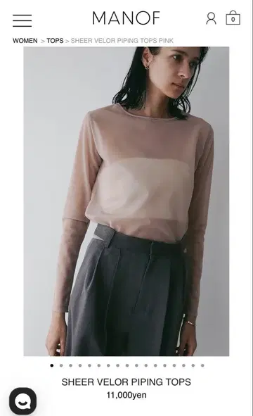 MANOF 시어 베로아 파이핑 상의 핑크