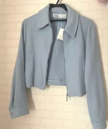 ZARA 라이트 블루 크롭 자켓