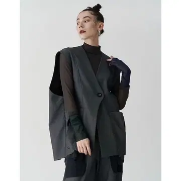 새상품급 25AW 완판 UN3D. 아웃핏 시어 포켓 2WAY 코쿤 베스트