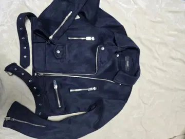 ZARA 라이더 자켓 스웨이드풍 네이비