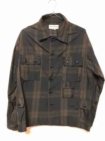 SASSAFRAS 체크 무늬 밀리터리 자켓 S