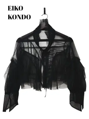 1112057 EIKOKONDO 시스루 프릴 지퍼 자켓