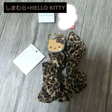 [ 새상품 ] 시마무라 키티 레오파드 무늬 참 스크런치